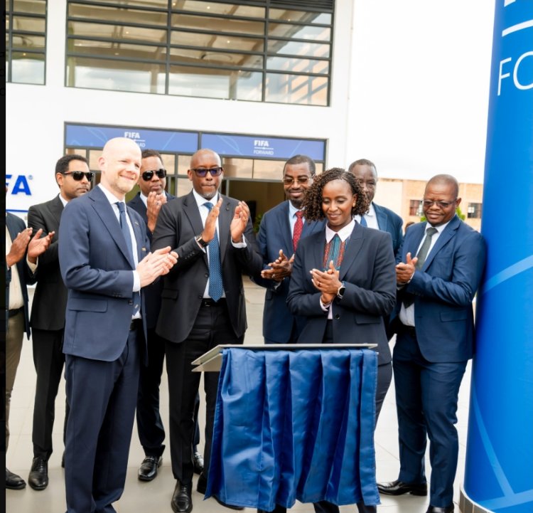 Rwanda inaugurates first of 10 football pitches under the FIFA Arena Project
